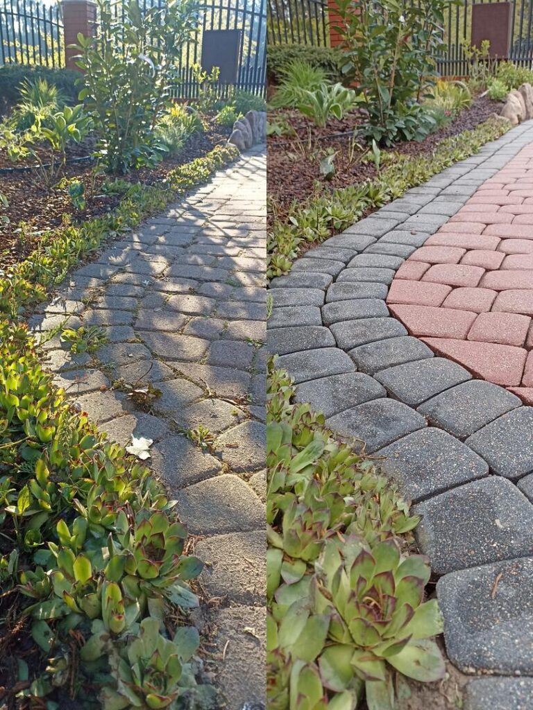 Mycie ogródków z domyjka 